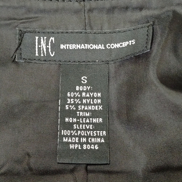 International Concepts Women's Black Faux Leather Long Lace Sleeve Jacket Sz S - Picture 12 of 12